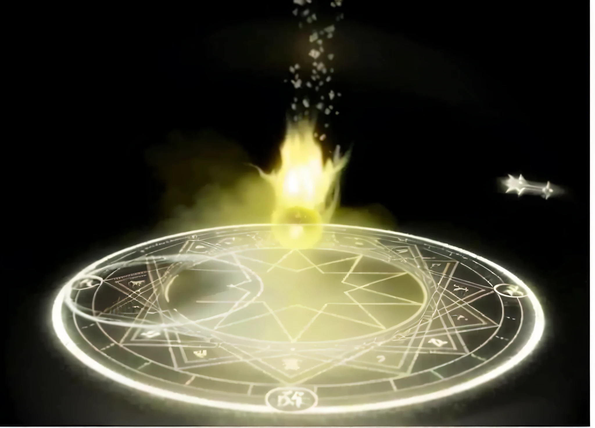 Close-up of a round object with fire in the middle, Summon the Dharma Array, Cast a protection spell, Cast a powerful spell, Black magic spells, casting spells, summoning spell, Yellow light spell, Magical and alchemical weapons, Flame incantation, Magic Array, With the power of black magic, spell magic, Spellcasting Wizard, magia, Magic symbols