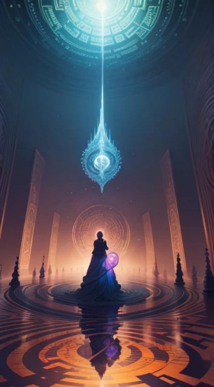 Call To The Maze, Enter the mystic labyrinth, where time turns to paper and illusion is untangled by paintbrush. A surreal journey awaits, where perspectives meld and diverge in a dance of symmetry. A riot of colors cascades through each twist and turn, revealing hidden worlds within. Geometry gives birth to an ethereal narrative, where abstract notions collide with vivid dreamscape. Navigate the shadows with textured strokes and explore the ethereal realm. Created by the enigmatic artist, Johfra Bosschart, Mysterious