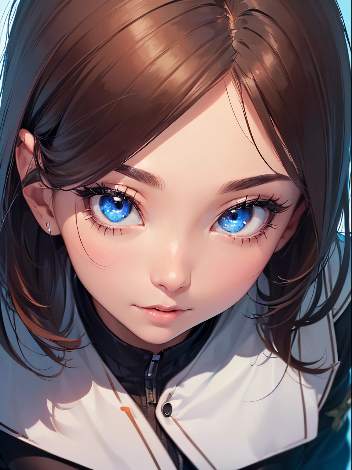 ((1 girl))、((face close-up:1.4))、((upturned eyes))、((pov))、((ecstatically face:1.3))、((from above:1.2))、all fours、looking up、Open your mouth wide、realistic skin、perfect eyes、best quality、ultra resolution、digital illustration
