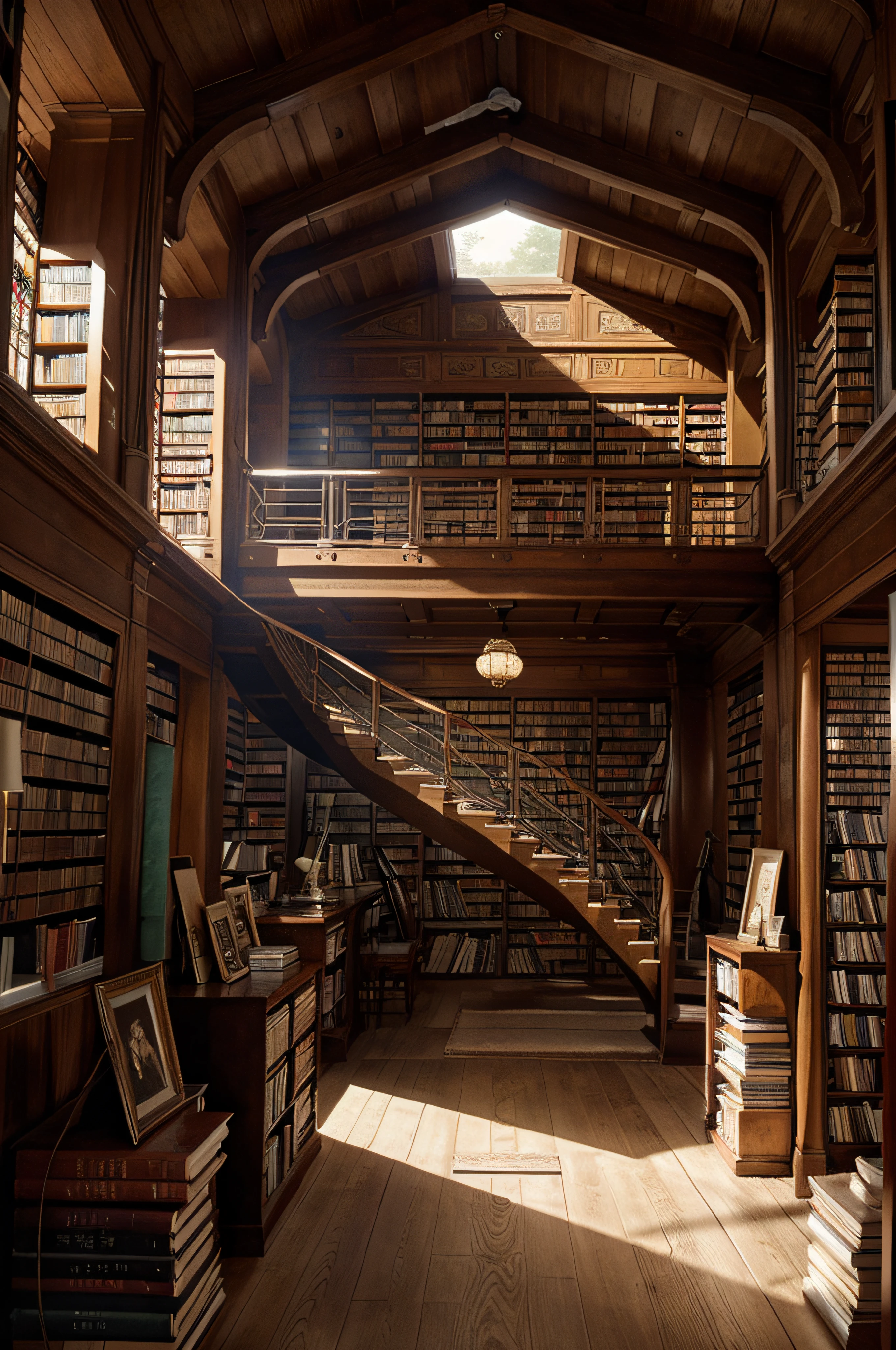 The Classical Chinese Library has books,endless books,Carry space library artwork,Book Cave,fantasy book illustration,Shelves full of books,infinite celestial library,an eternal library,Gothic epic library concept,Magic Library,Books are everywhere, day time, sun light from roof, open roof.