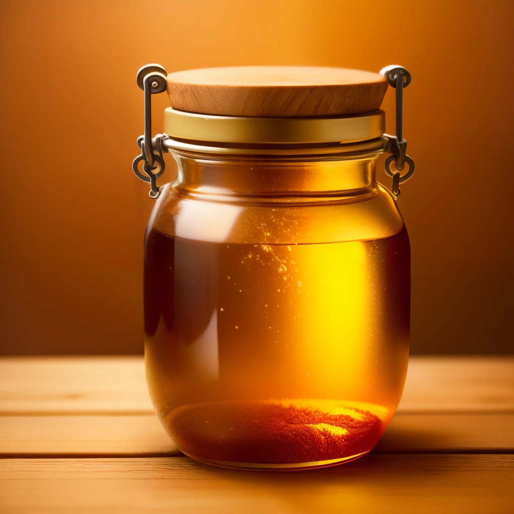 Honey jar with sack