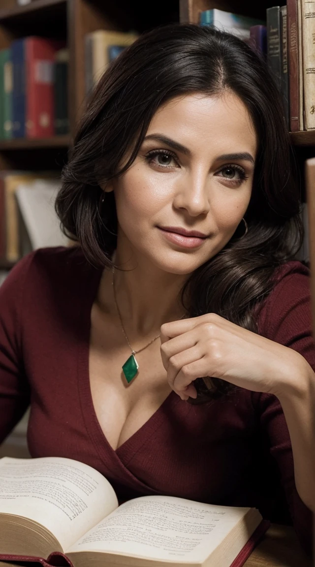 professora, com cabelos vermelho, With books in hand, em jaleco, perto de um quadro de giz verde, corpo inteiro, melhor qualidade, perfection, realismo