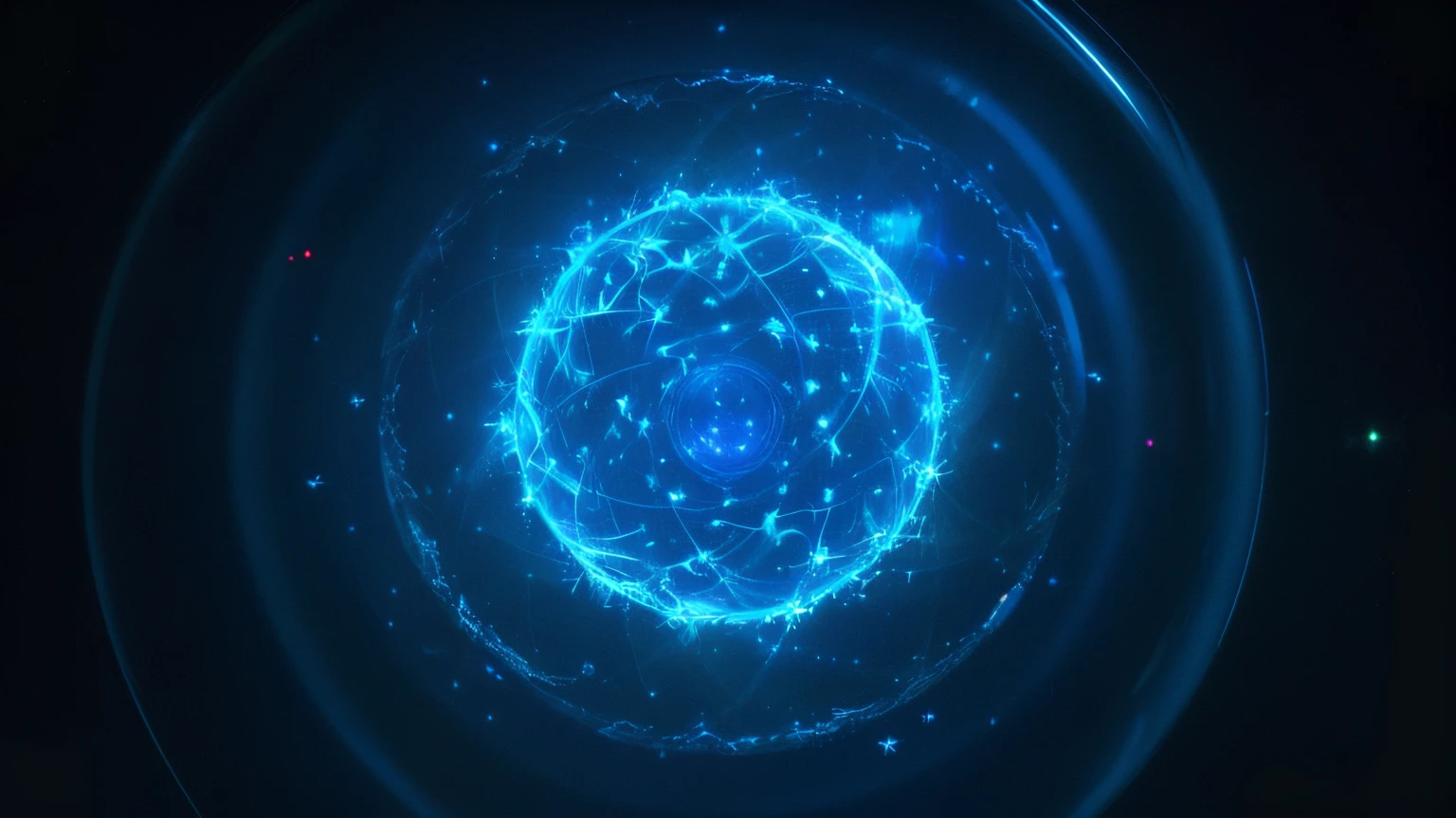 Screen Principal:A glass bowl with a blue light Alpha Deffer image.
Material:Holographic rendering.
Additional details:Blue circular hologram with glowing sphere, energy ball, Cherenkov radiation, blue particles, realistic textured magnetic layer, particle simulation, holographic krypton ions, visual effects particle simulation, particle-filled electric halo, glowing particles, glowing energy effects, floating particle effects, ethereal holographic center, chemical reactions with blue light emission, swirling vortex of energy particles, three-dimensional particle field, luminous plasma effects.
image quality:(best quality,4k,8k,highres,masterpiece:1.2),ultra-detailed,(realistic,photorealistic,photo-realistic:1.37), HDR, UHD, studio lighting, ultra-fine painting, sharp focus, physically-based rendering, extreme detail description, professional, vivid colors, bokeh.
art-style:Abstract art, digital art.
Color tones:Deep blue tones, shades of cyan.
lamplight:Soft and diffused lighting with a focus on the blue colors.