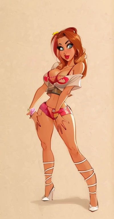 cartoon of a woman in a bikini and a pair of shoes, Lola Bunny Fanart, Arte Pinup, menina Pinup, Design de personagens de quadrinhos dos anos 90, Directed by: Yoshihiko Wada, Pinup, arte conceitual dos desenhos animados, fofosexyrobutts, Directed by: Eddie Mendoza, Comic Pinup style, desenho animado altamente detalhado, bela arte em quadrinhos, estilo oitenta Pinup, gogo dancer