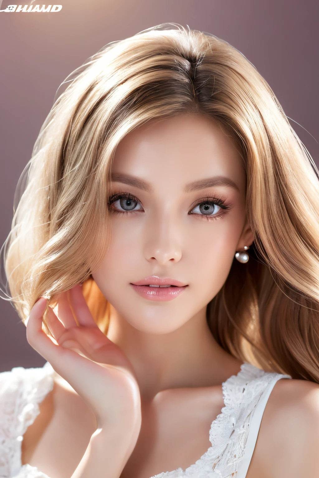 ((Best quality at best, 8K, tmasterpiece :1.3)), Focus sharp :1.2, 16-year-old beauty,Perfect figure :1.4, Slim abs :1.3, Original photography、超高分辨率, full bodyesbian, White skin of the、Fair and shiny skin、(Blonde wavy hair)、dark brown hair、Super thin eyes, Hands are super thin, Ultra-thin fingers、beautidful eyes,Random color、with very thin lips, finely detailled、eyes elongated、pale pink blush、long eyelasher、beautiful double eyelid、Lighting that emphasizes beautiful skin、Glowing skin 2, ((Detailed white shirt )), ((详细的脸 )), , Luxury office :1.4, Highly Detailed Face and Skin Textur, 詳細な目, 二重まぶた