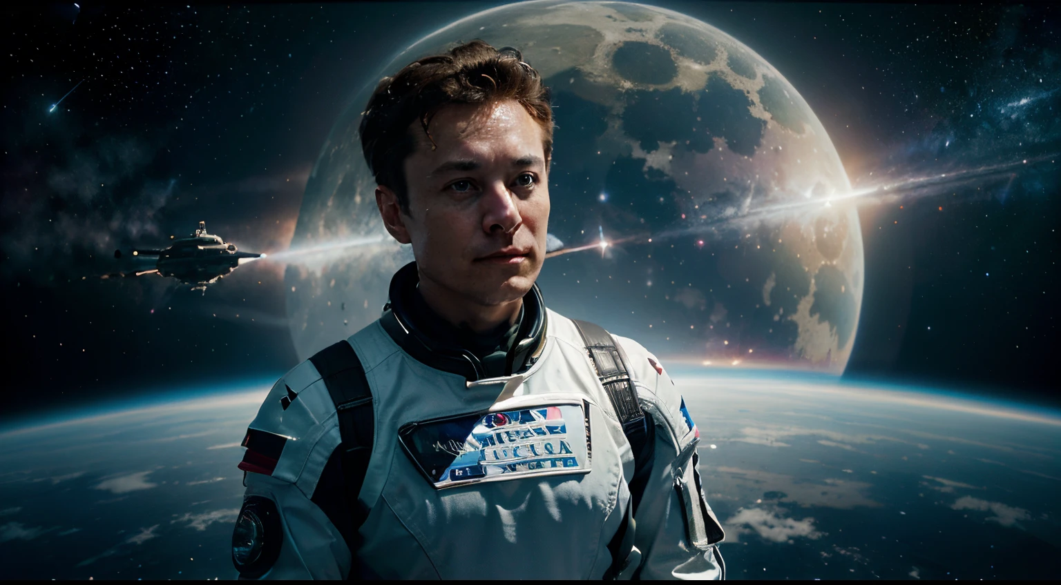 (best quality,4k,8k,highres,masterpiece:1.2),ultra-detailed,realistic,photorealistic:1.37,Elon Musk wearing an astronaut suit,space travel,exploration,innovation,futuristic technology,ambitious vision,strong determination,pioneering spirit,spacecraft,rocket launch,infinite possibilities,adventurous mindset,outer space experience,astronomy fascination,lunar landing,universe discovery,humanity's future,bright future ahead,inspiring the world,limitless imagination,multi-planetary species,visionary leader,entrepreneurial genius,galactic exploration,space exploration,cosmic adventure,orbital journey,voyage to Mars,new frontiers,colonizing Mars,interplanetary civilization,world-changing impact,revolutionizing space industry,cosmic perspective,stellar achievement,astronomical revolution,space tourism,dreaming big,daring dreams,moon mission,star gazing,space artifacts,cutting-edge technology,colorful space suit,cosmonaut fashion,astronomy-inspired fashion,celestial beauty,dimensions of space,cosmic wonders,radiant starlight,celestial bodies,interstellar travel,luminous deep space,cosmic energy,distant galaxies,nebulae formations,glistening stars,stellar constellations,awe-inspiring universe.