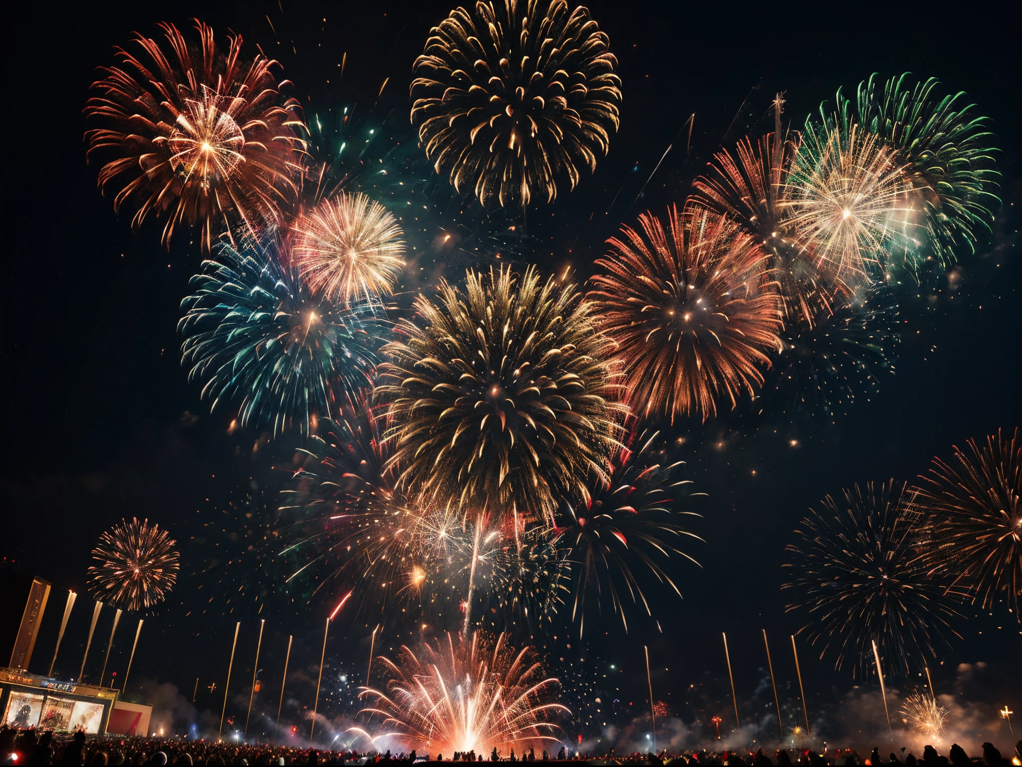 fireworks, celebration, night, firework, festival, explosion, holiday, fire, light, new, sky, celebrate, year, pyrotechnics, party, display, new year, colorful, red, event, black, explode, july, fun, happy