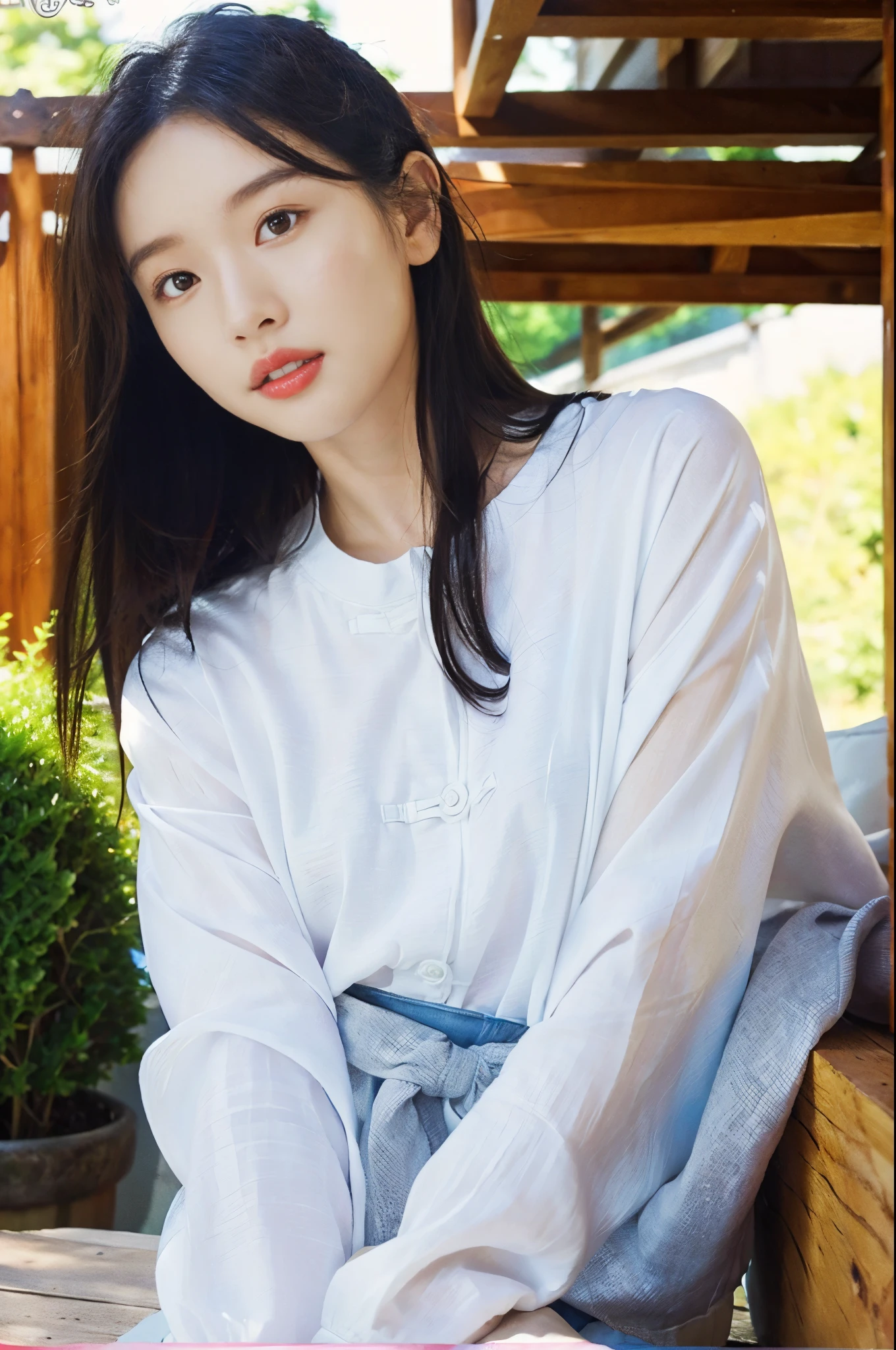 dressed, (photo realistic:1.4), (hyper realistic:1.4), (realistic:1.3),
(smoother lighting:1.05), (increase cinematic lighting quality:0.9), 32K,
1girl,20yo girl, realistic lighting, backlighting, light on face, ray trace, (brightening light:1.2), (Increase quality:1.4),
(best quality real texture skin), finely detailed eyes, finely detailed face,
(tired and sleepy and satisfied:0.0), face closeup, t-shirts,
(Increase body line mood:1.1), shiny skin