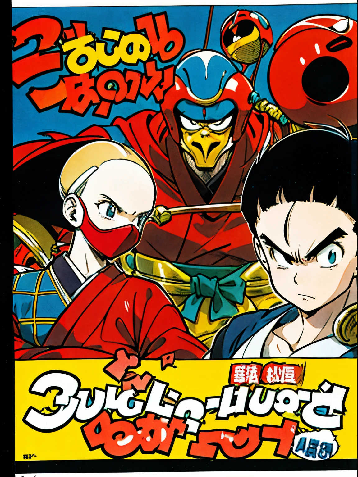 Cover showing the title in Japanese, personagem de corpo inteiro, rosto detalhado, vermelho e azul , foco, alta qualidade, cena de combate, Manga-style cover.