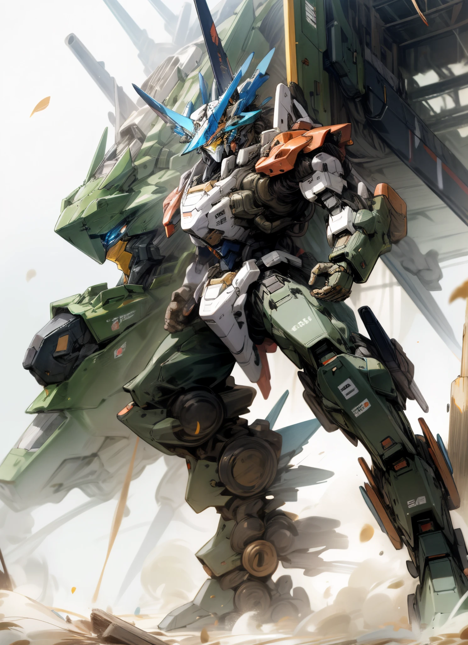 Antique mecha,Left and right view,cartoony