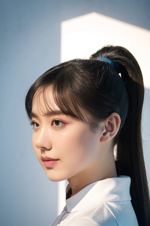 Hip-hop girl,Large sides,subculture,Pop,wearing headphone,High ponytail