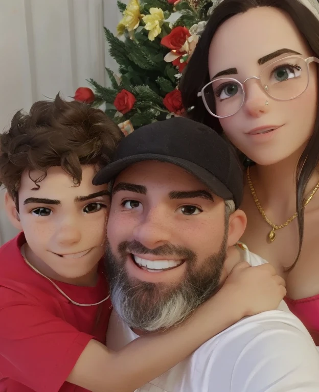 Um menino, um homem e uma mulher
