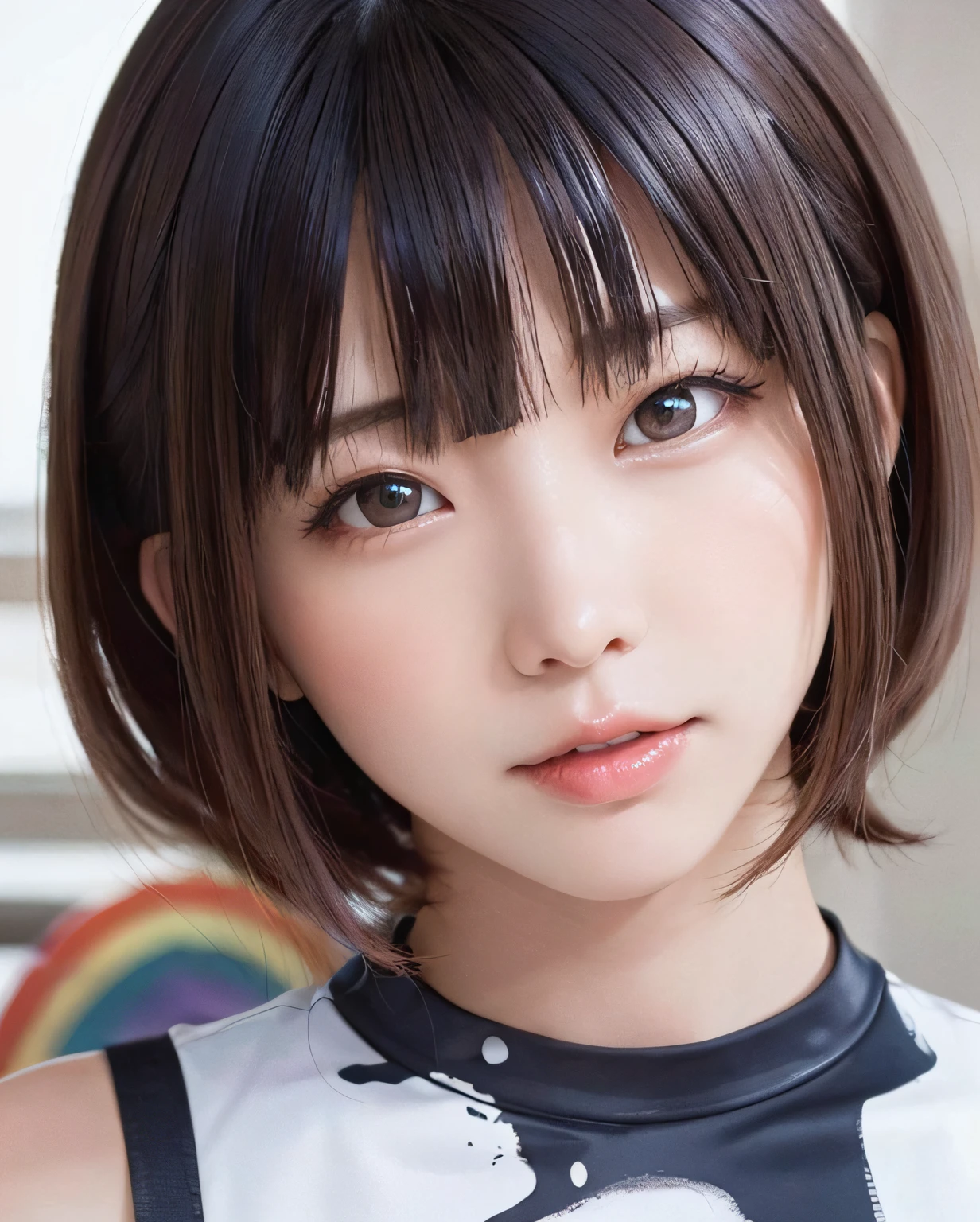 (level difference:1.8),(Paint colliding and splashing on the canvas),(depth of field),1girl's side face blends into it,(side face),open mouth,(liquid paint rainbow hair:1.1) made of paint and defies gravity,thick flowing,(paint splatter:1.3),Liquid state,stunningly beautiful, masterpiece, detailed background,ultra high quality model, ethereal background,abstract beauty, explosive volumetric, oil painting,heavy strokes,Romantic lighting,Sub-Surface Scatterring,lens 135mm,f1.8,glow,8k,high resolution, dreamy,ray tracing,hdr,god rays,