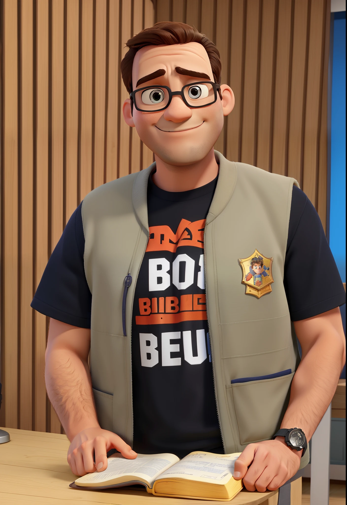 Man holding bible, estilo disney pixar, alta qualidade, melhor qualidade