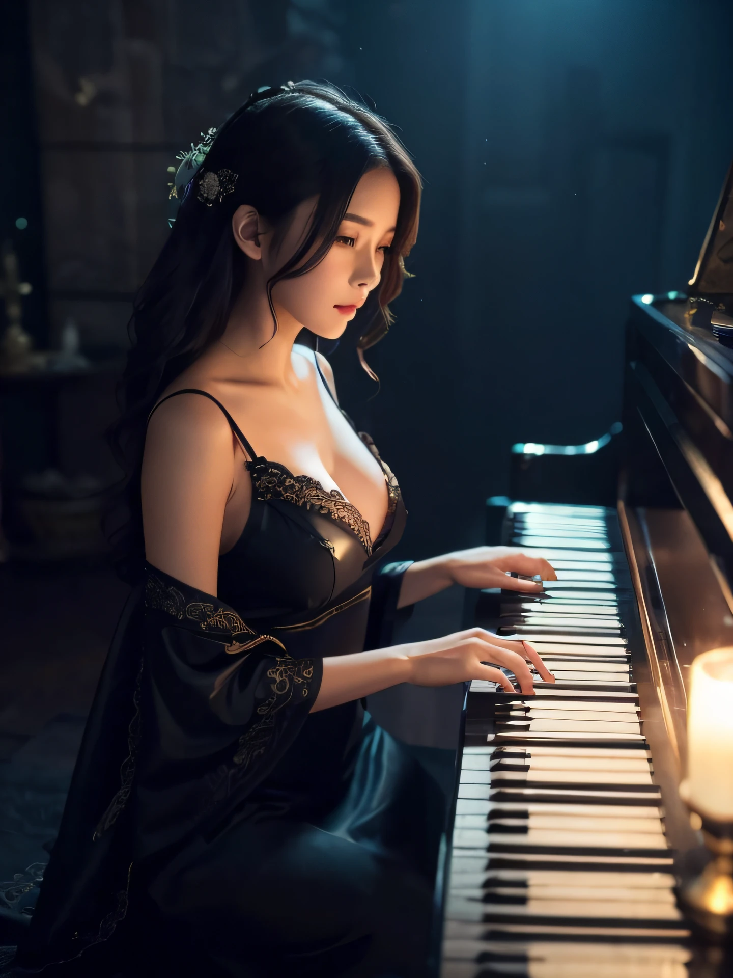 (masterpiece), (bestquality: 1.4), big breastm, maid, Nude white maid apron, maid headdress, Interior decoration, intricate detailed: 0.2, Super sexy apron