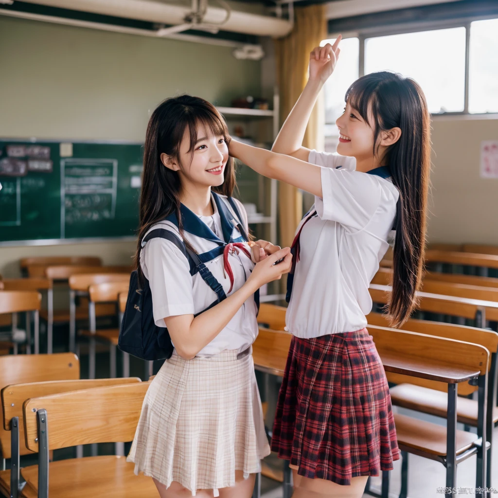 checked skirt