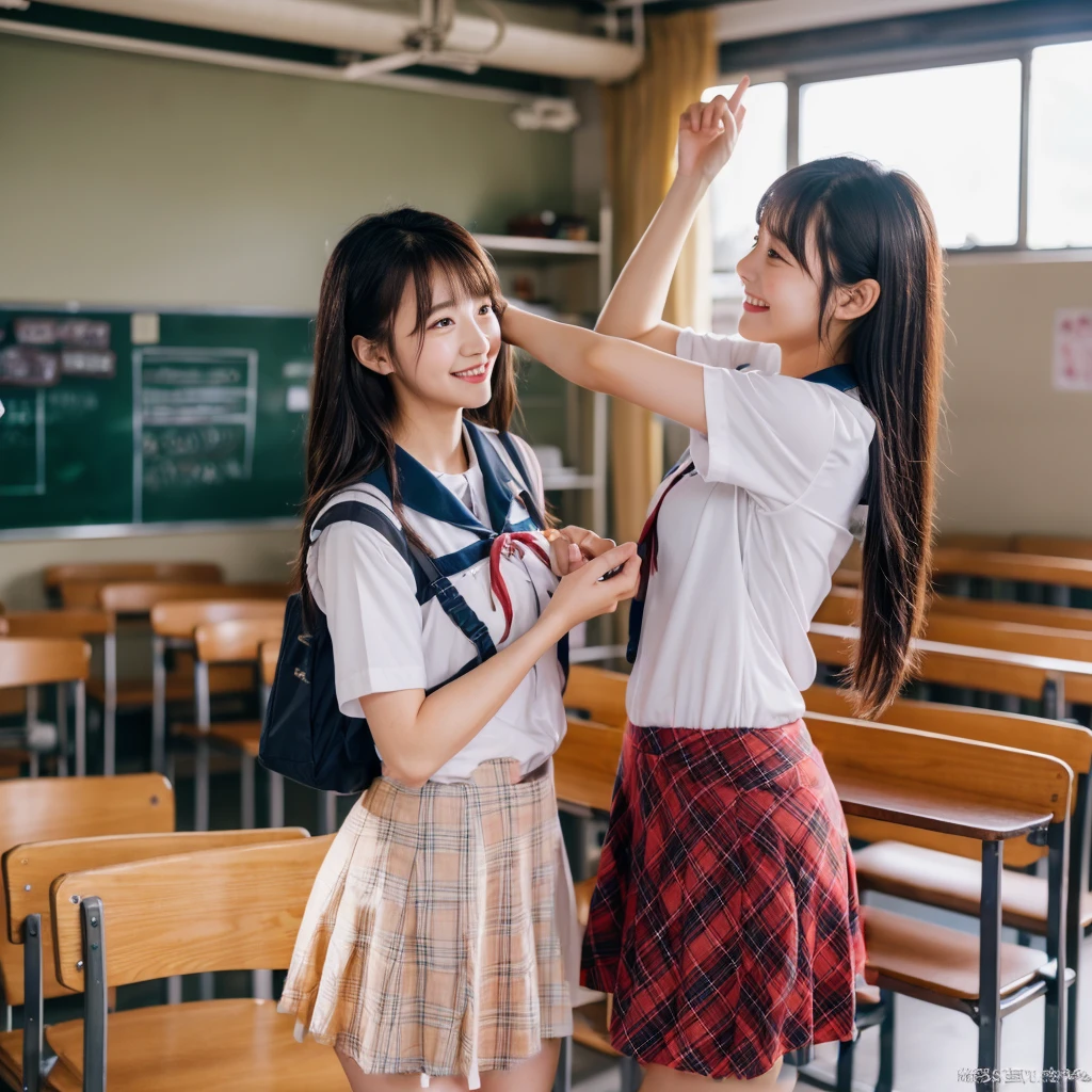 checked skirt