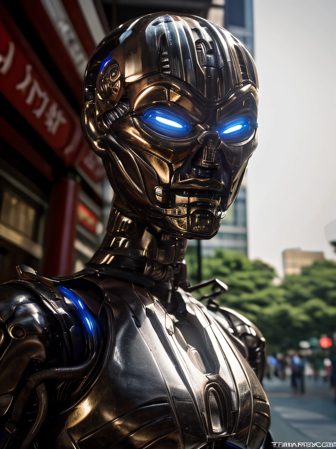 ultra realistic, TX endoskeleton in seoul, daytime, realistic lighting, (T-X Endoskeleton:1.1), detailed TX endoskeleton, ultrarealistic TX endoskeleton, sharp details, photorealistic, deep focus, very high quality, ultra HD, 8K