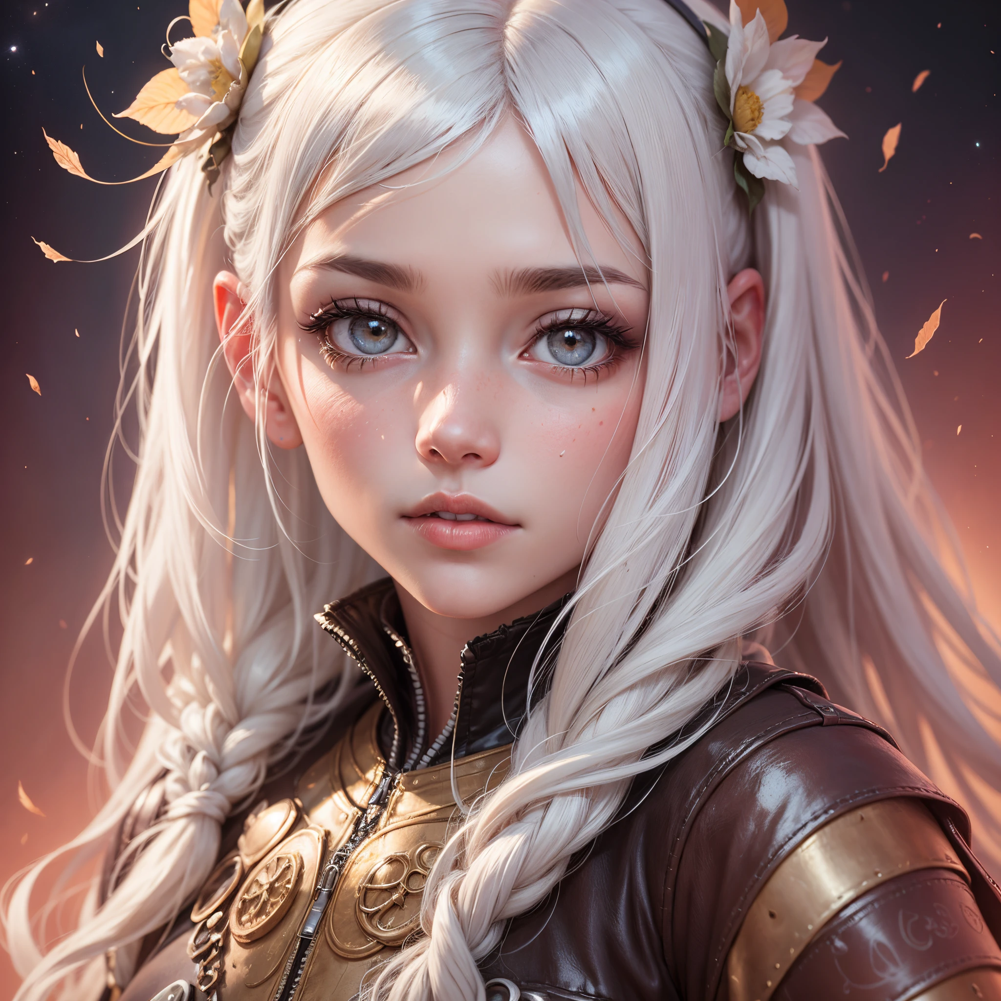 portrait of a girl with white hair on mars --auto --s2