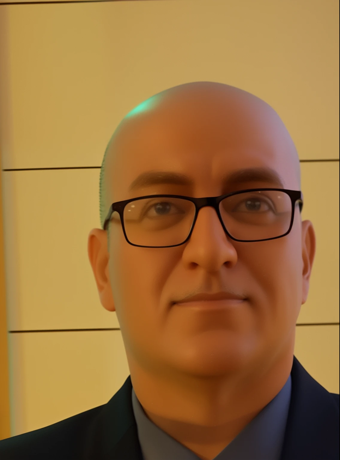 3d, Disney Pixar poster for A Man in Glasses with Blue Eyes, 35 anos, having a café across from a busy avenue