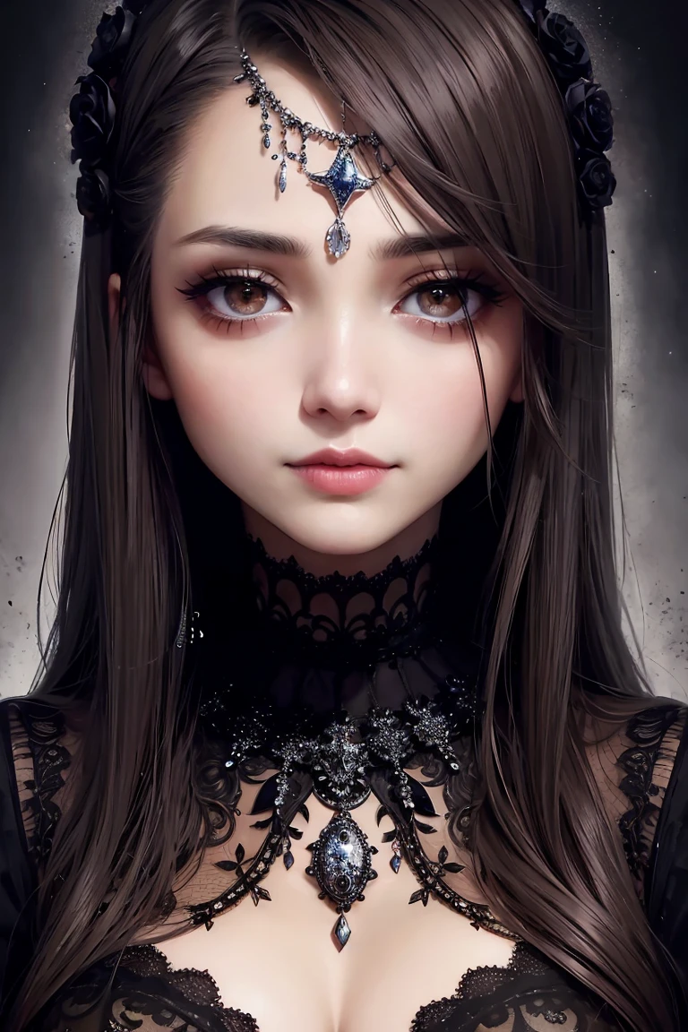 Beautiful detailed eyes, Beautiful detailed lips, extra detailed face, long eyelashes, Oil Painting, dark and intense atmosphere, Dramatic Lighting, Vibrant colors, Expressive emotions, Intricate details, Elements of surrealism.