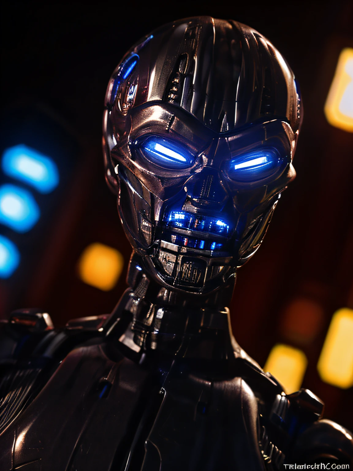 realistic, TX endoskeleton in seoul, night time, clear lighting, (T-X Endoskeleton:1.1), detailed TX endoskeleton, TX endoskeleton, sharp details, photorealistic, deep focus, very high quality, ultra HD, 8K