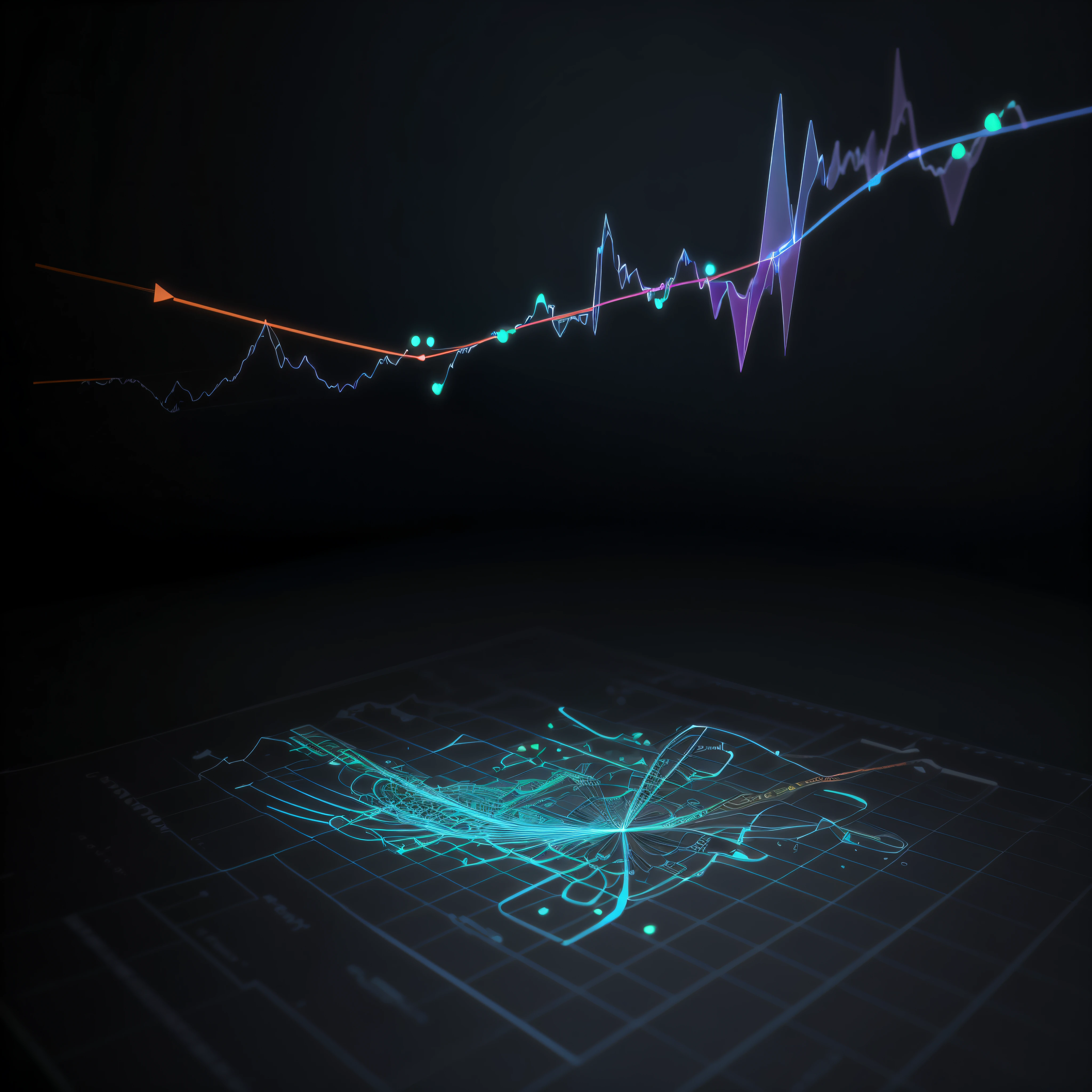 Engaging 3D visualization featuring stunning graphs、glinting