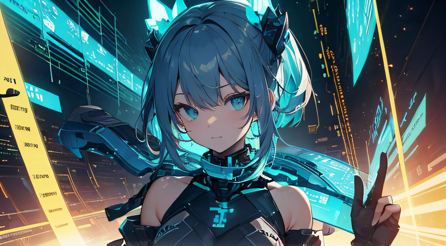 without character, byte data and math background, bright environtment