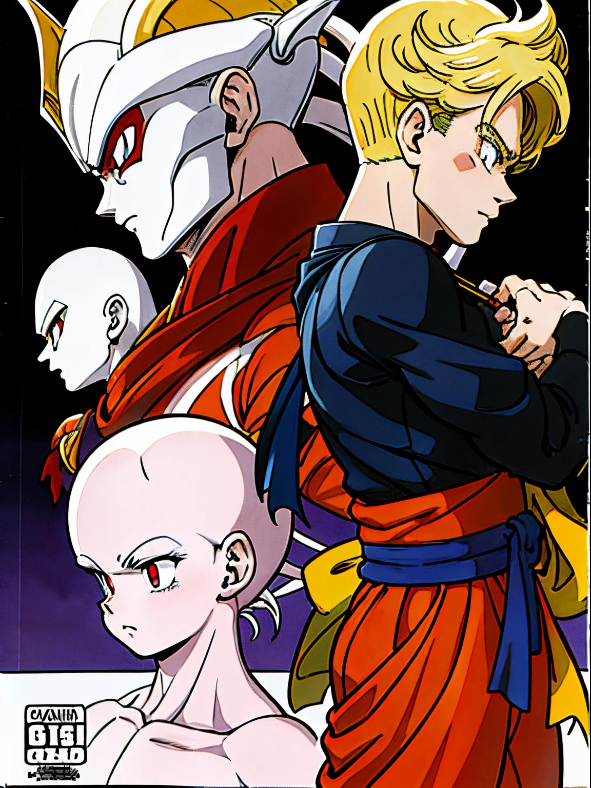 Cover showing the title in Japanese, personagem de corpo inteiro, rosto detalhado, estilo majin , ira, alta qualidade, cena de torneio, Manga-style cover.