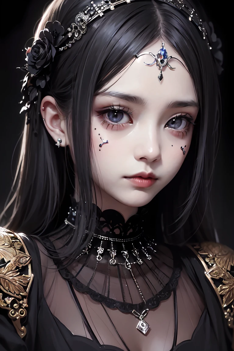 Beautiful detailed eyes, Beautiful detailed lips, extra detailed face, long eyelashes, Oil Painting, dark and intense atmosphere, Dramatic Lighting, Vibrant colors, Expressive emotions, Intricate details, Elements of surrealism.