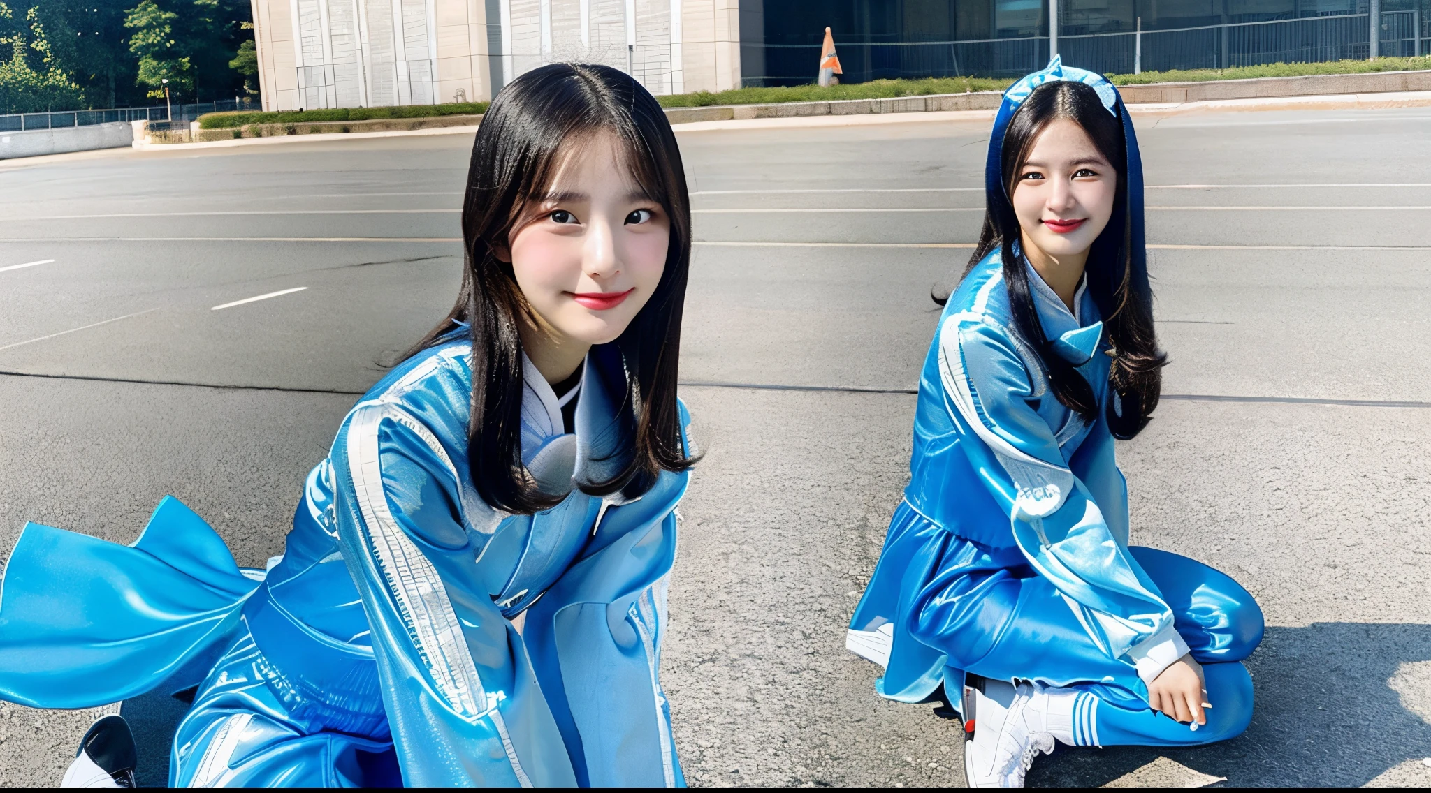 Beautiful race queen 18 years old in light blue costume