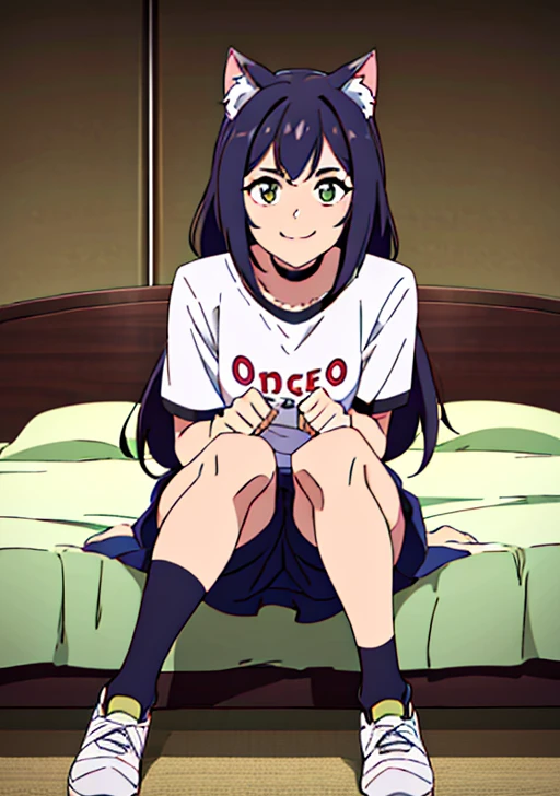 (all fours on sand), want to kiss pose, pink t-shirt, black skirt, morning playground housing area, Nijou Aki, 27 yo, mature women, anime cels style, best quality, high resolution, (gigantic breasts:1.3), cowboy shot, blush, puckered up mouth, (purple eyes), blue hair, looking at viewer