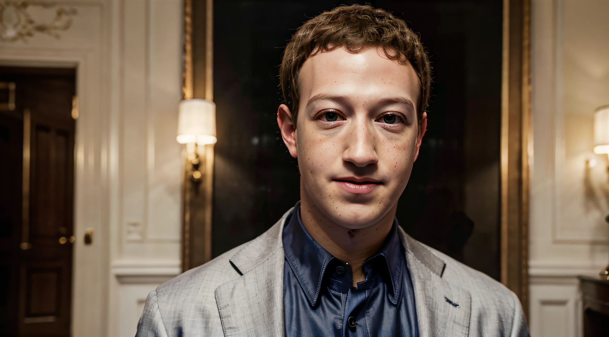 Mark Zuckerberg's billions of dollars, oil painting, detailed portrait of Mark Zuckerberg, billionaire characteristics, intense gaze, confident smile, tailored suit, luxurious background, professional lighting, vivid colors, high-res, ultra-detailed, sharp focus, realistic style