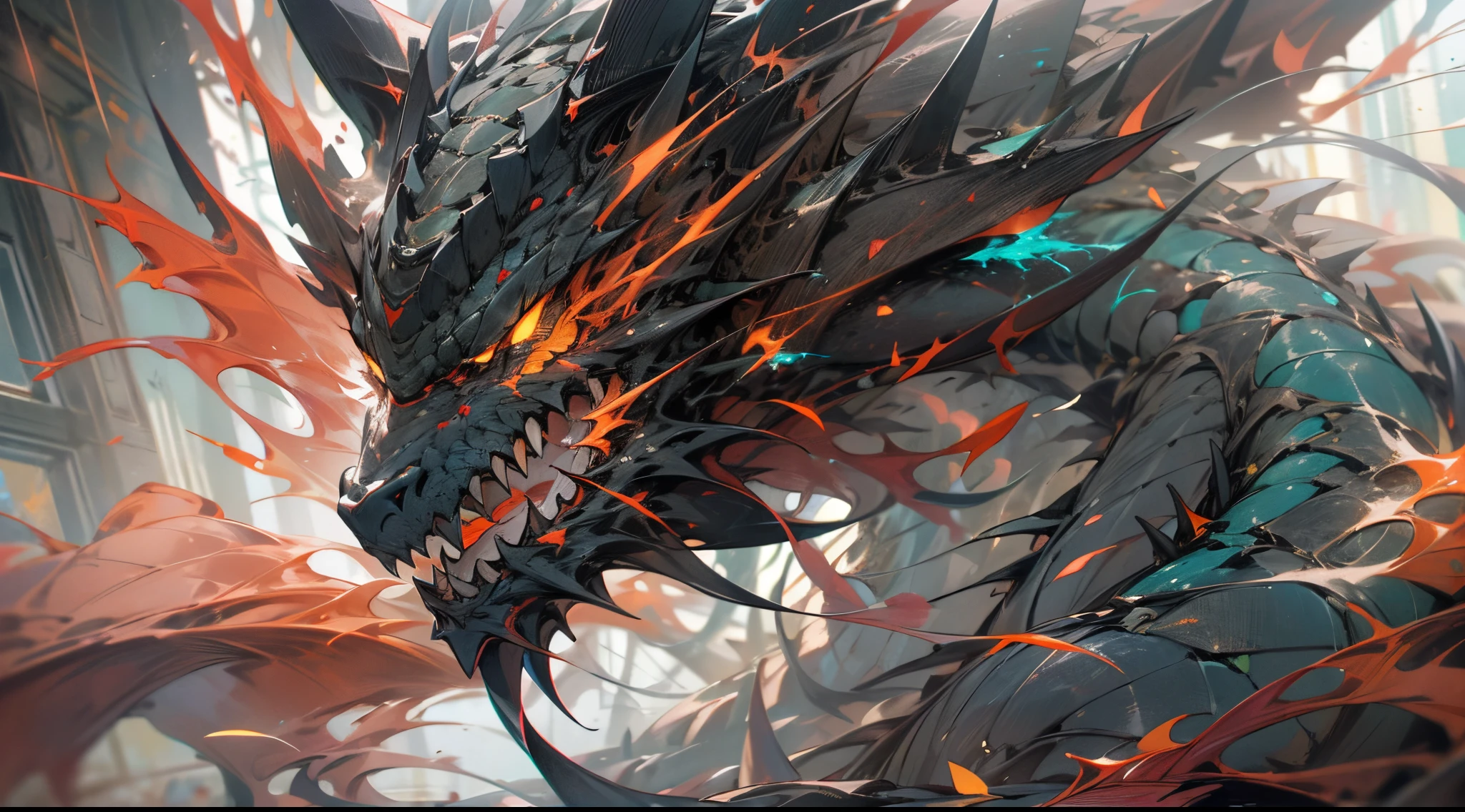 Chinese，Large flight，（Dragon-shaped decoration），（（majesty，domineering））