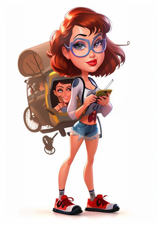 (Pixar 1.23 estilo), 3D, Artgerm 4K, Artgerm extremamente detalhado, caricature illustration, in illustration style digital