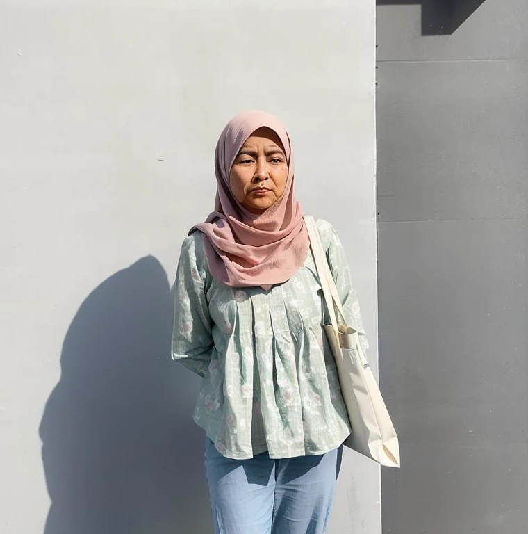 is a woman standing in front of a wall with a bag, inspired by Nazmi Ziya Güran, wearing a long flowy fabric, riyahd cassiem, 😭 🤮 💕 🎀, inspired by Naza, inspired by Mym Tuma, pastel green, background is heavenly, casual pose, feminine in cute pastel shades