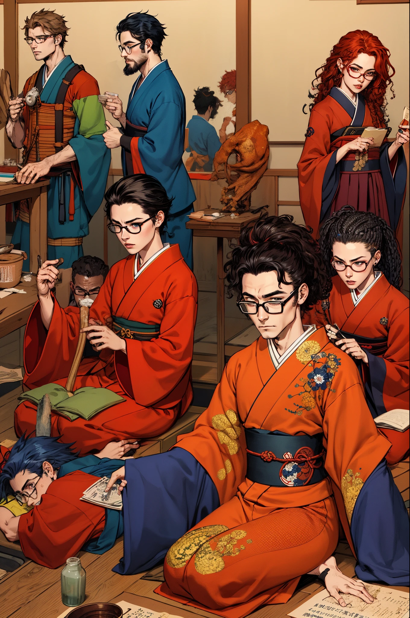 eye glasses ember male people Unclean Unkempt hair Yinka moody nerdy japanes