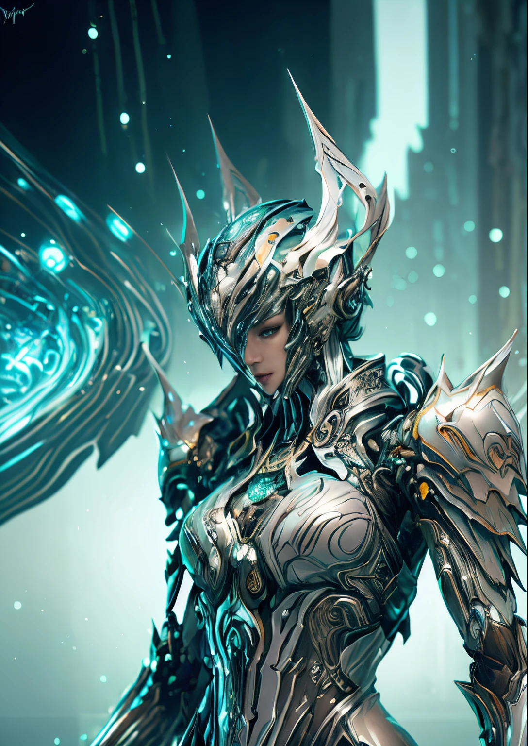 Steampunk Cyborg Angel、large wings made of metal、White porcelain body、white hair、glowy skin、1 Cyborg Girl、About Cyberpunk、look at viewer、
Best-quality、masterpiece、A high resolution、(Photorealsitic:1.4)、Raw photo、((super realistic details))、portlate、globalillumination、Shadow、octan render、8K、ultrasharp、character edge light,Colossal tits、Raw skin is exposed in cleavage、Details of complex ornaments、Acrylic Clear Cover、Sumerian details、Hydraulic cylinder、Small LED lamp、highly intricate detail、Realistic light、a purple eye、radiant eyes、Facing the camera、neon details、cowboy shot、Futuristic headgear、(Full Body)