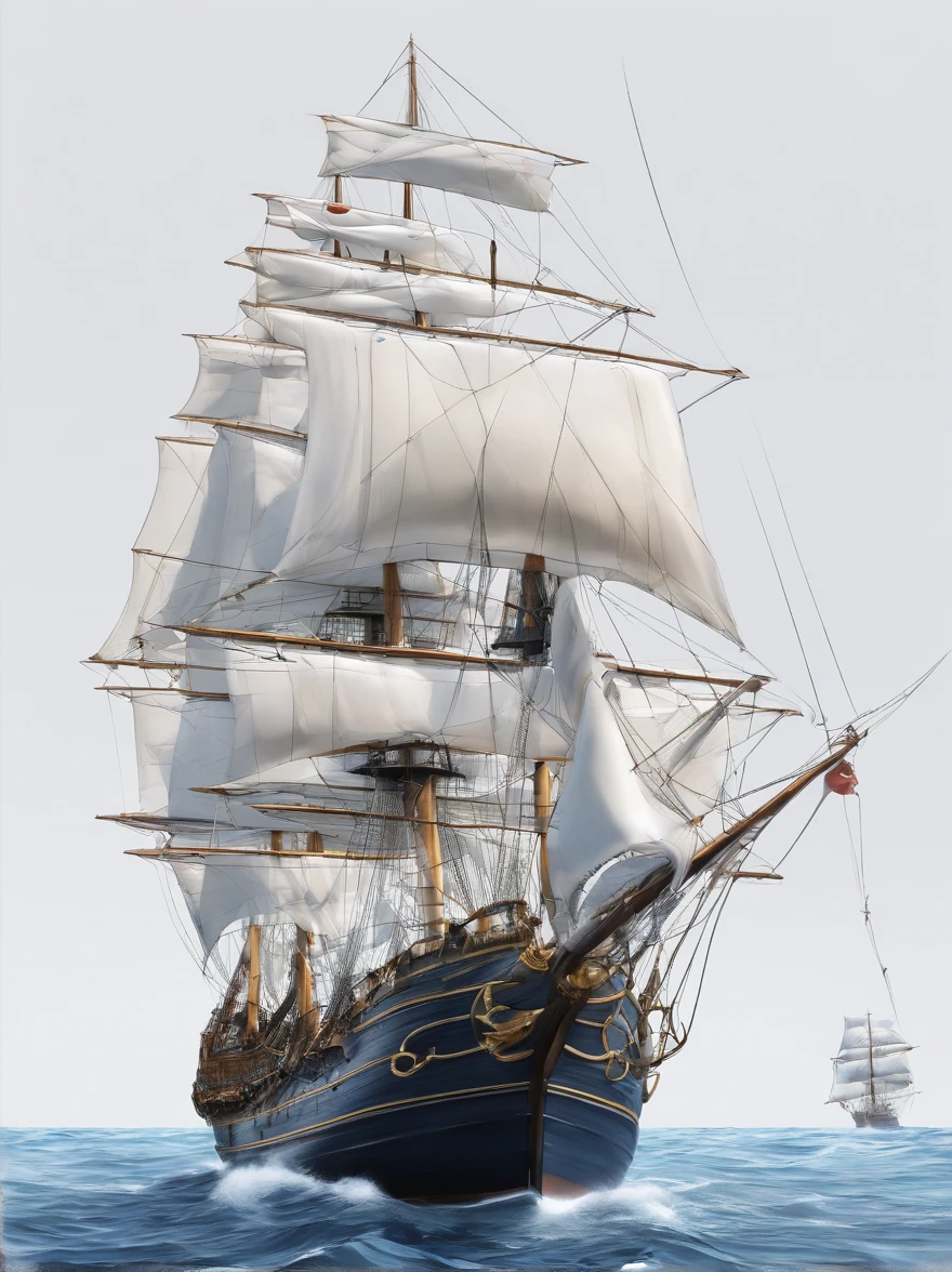 Sail ships、A hyper-realistic、Dynamism