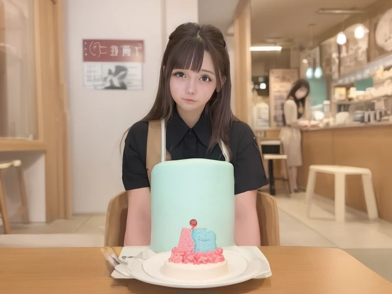 a cake、cafes、girl with、24 year old