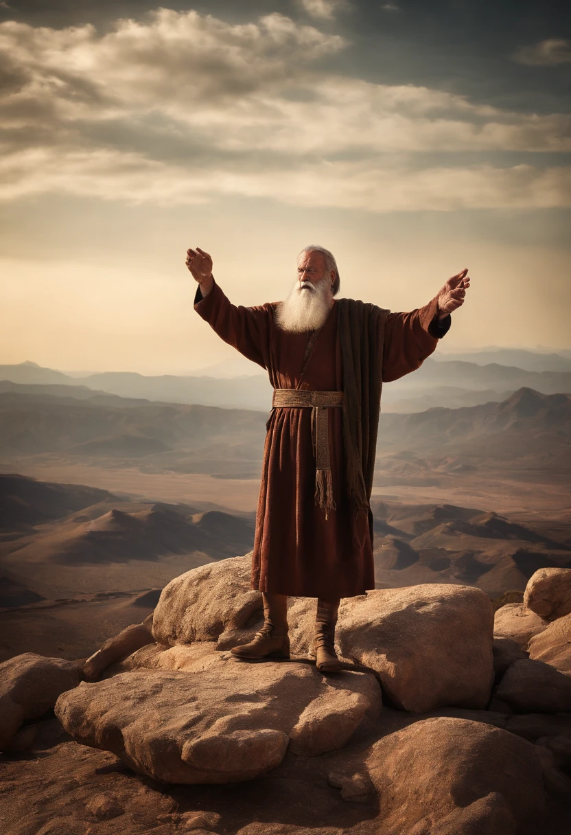 The Ten Commandments of Moses、moses tablet、Moses standing on top of Mount Sinai
