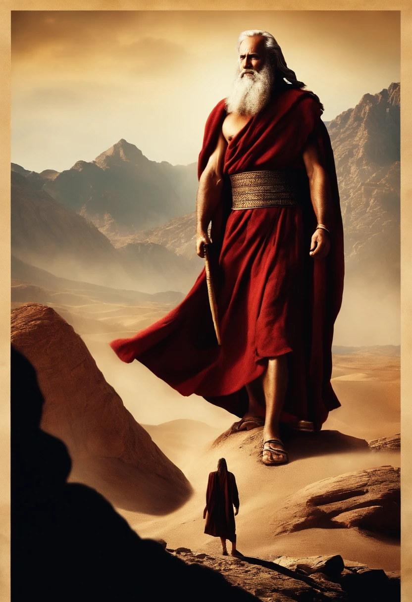 The Ten Commandments of Moses、moses tablet、Moses standing on top of Mount Sinai