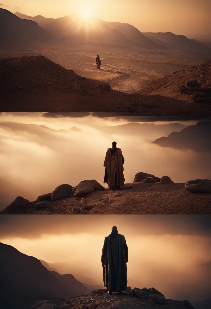 The Ten Commandments of Moses、moses tablet、Moses standing on top of Mount Sinai