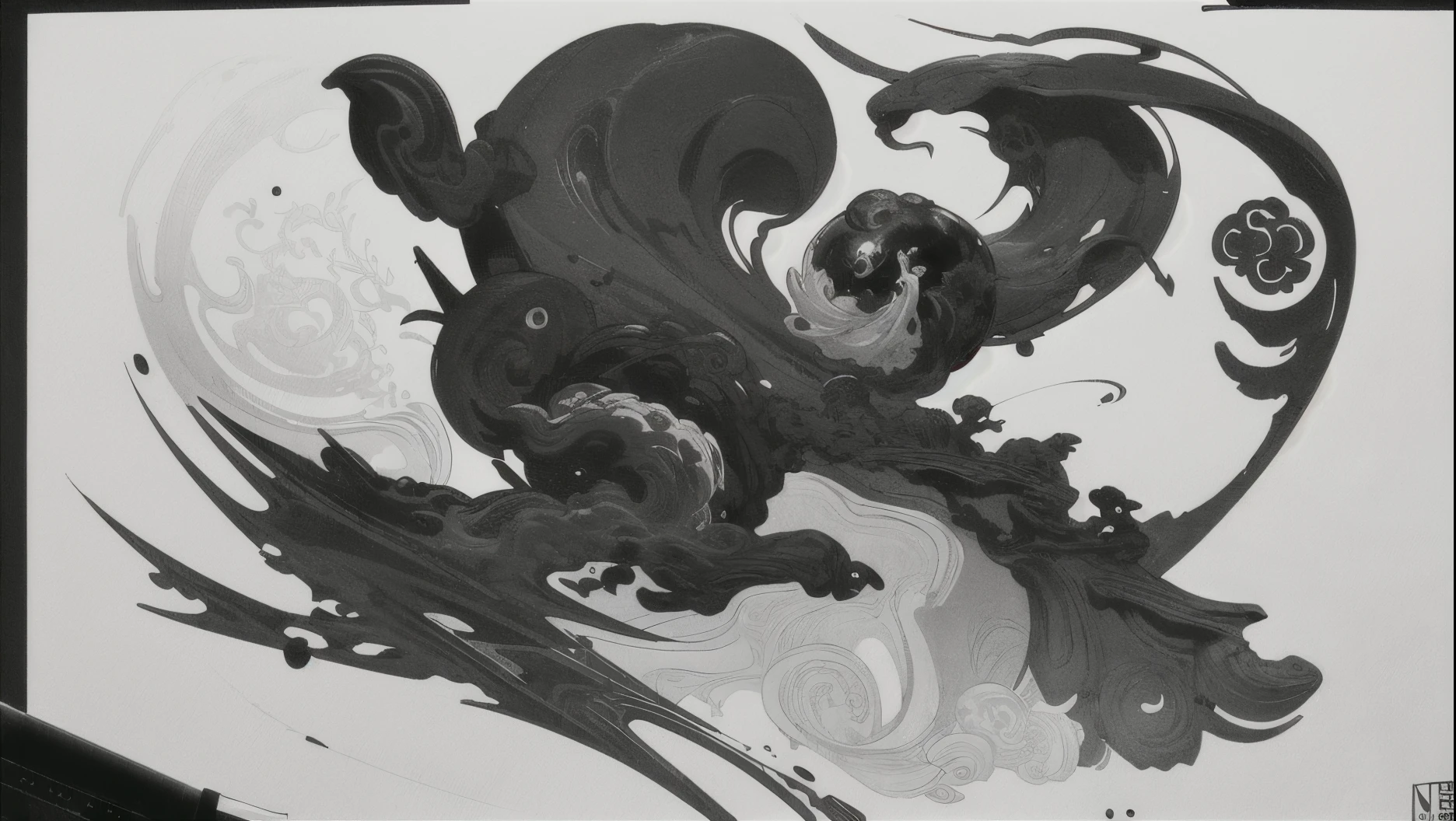 ((vetor)), ((Logo)), ((illustration)) black and white 2d line illustration of a alabaster vase pouring liquid, Destaque no Pixabay, linhas de pincel, respingo de tinta, contorno de tinta preta, Derramamento, silhueta estilizada, Hokusai, contorno de tinta, tinta escura, potion, Logo, Liquefeito, tatuagem da velha escola, fundo branco, high contrast illustration, liquid smoke, black ink illustration, arte conceitual, best quality