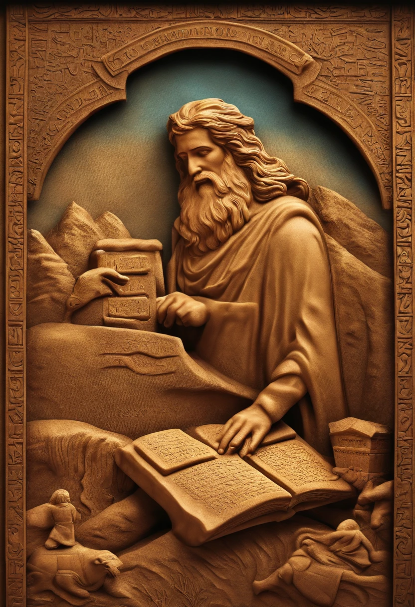 The Ten Commandments of Moses、moses tablet、god'fingers carve letters、on the tablets of moses