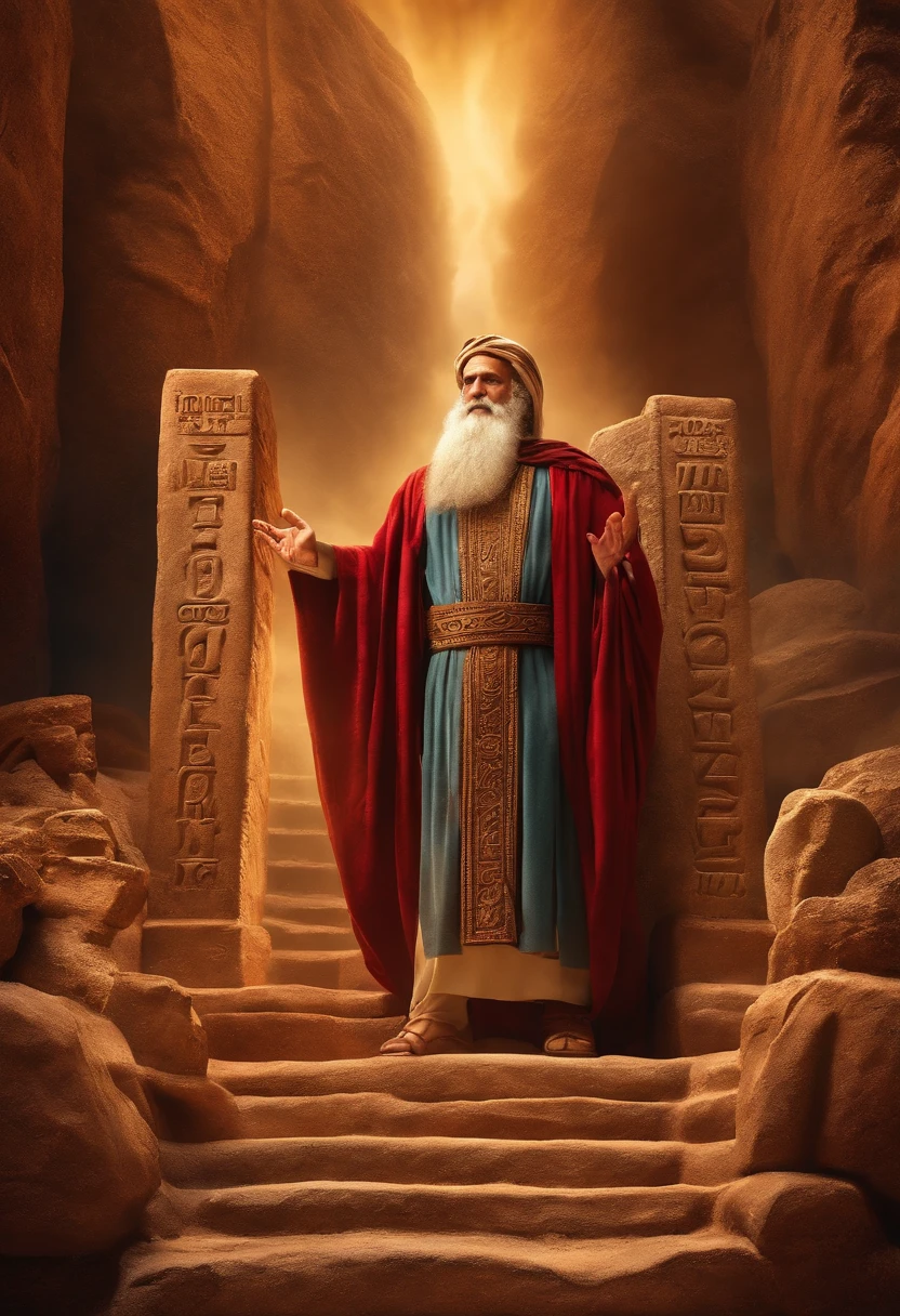 The Ten Commandments of Moses、moses tablet、god'fingers carve letters、on the tablets of moses
