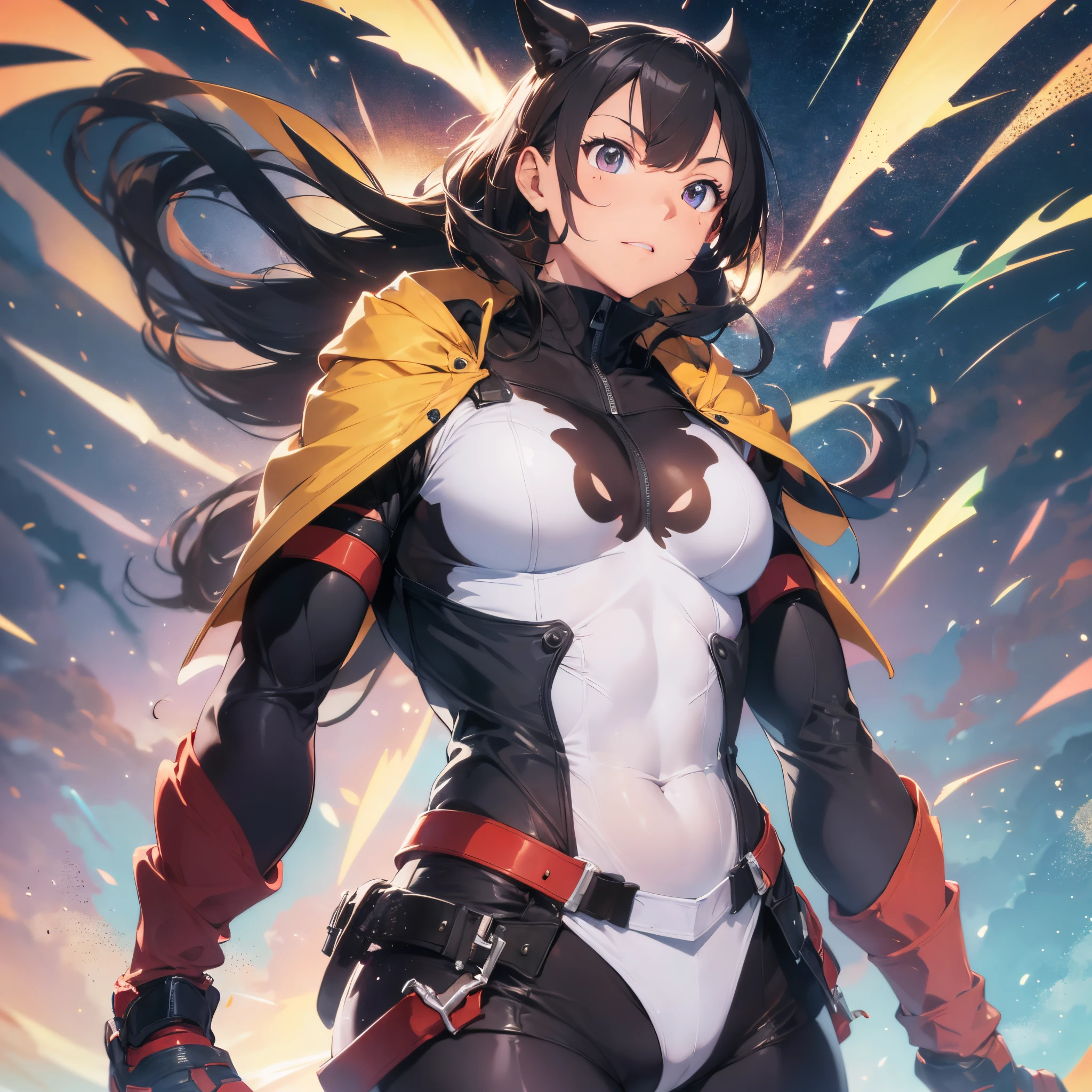 high resolution, professional lighting, ((a girl)), Onomatopoeia, masterpiece, best quality