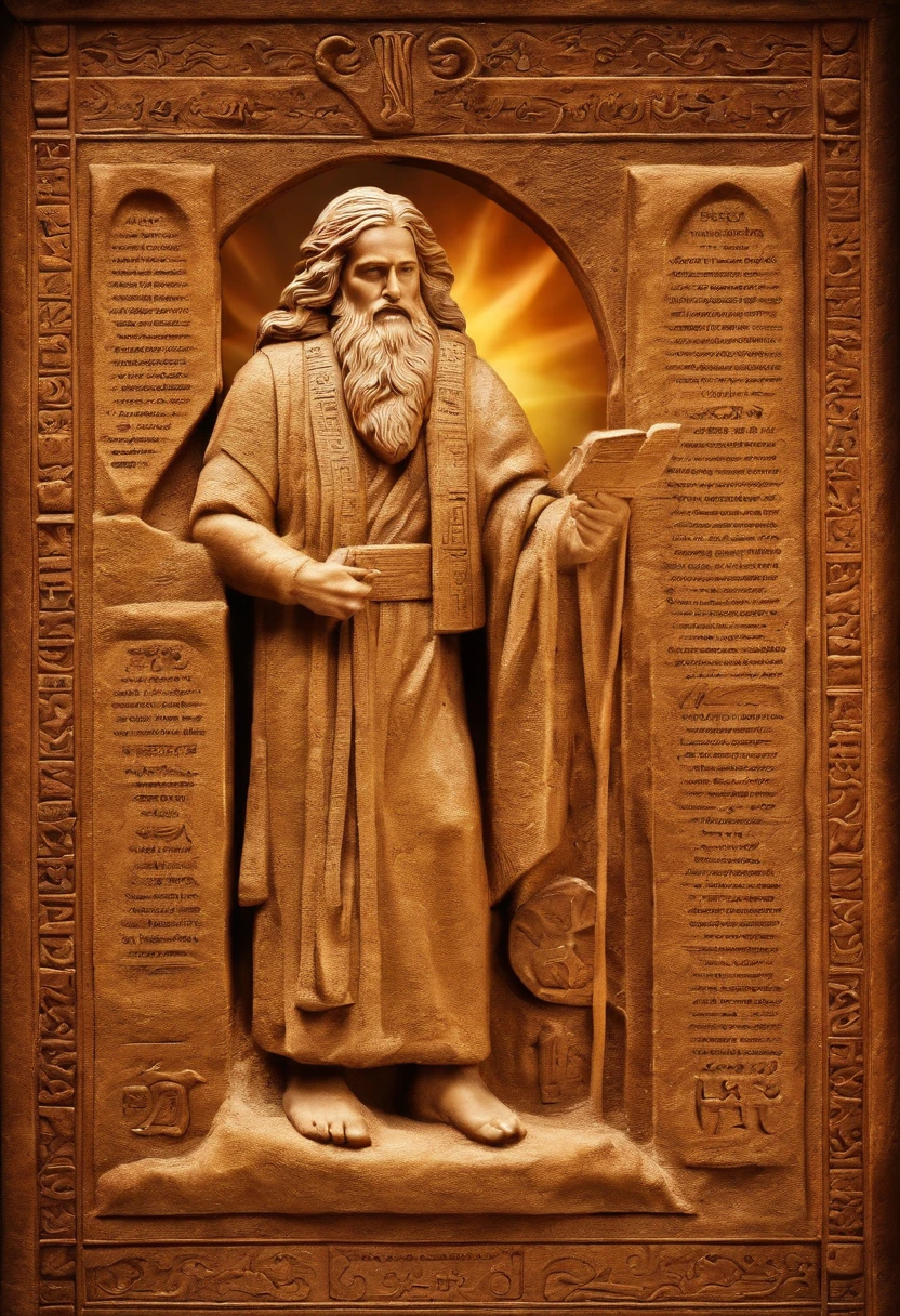 The Ten Commandments of Moses、moses tablet、god&#39;fingers carve letters、on the tablets of moses