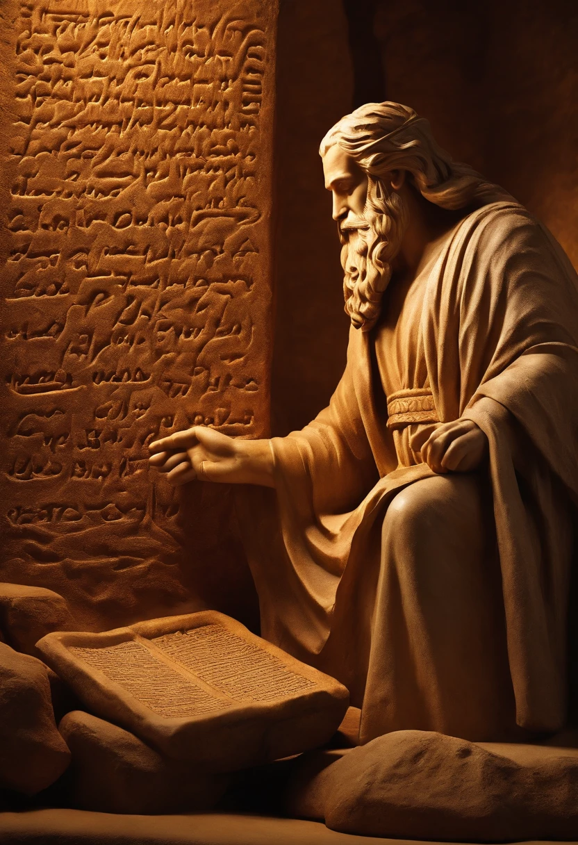 The Ten Commandments of Moses、moses tablet、god&#39;fingers carve letters、on the tablets of moses
