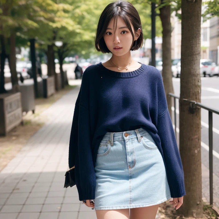 girl with、komono、a miniskirt